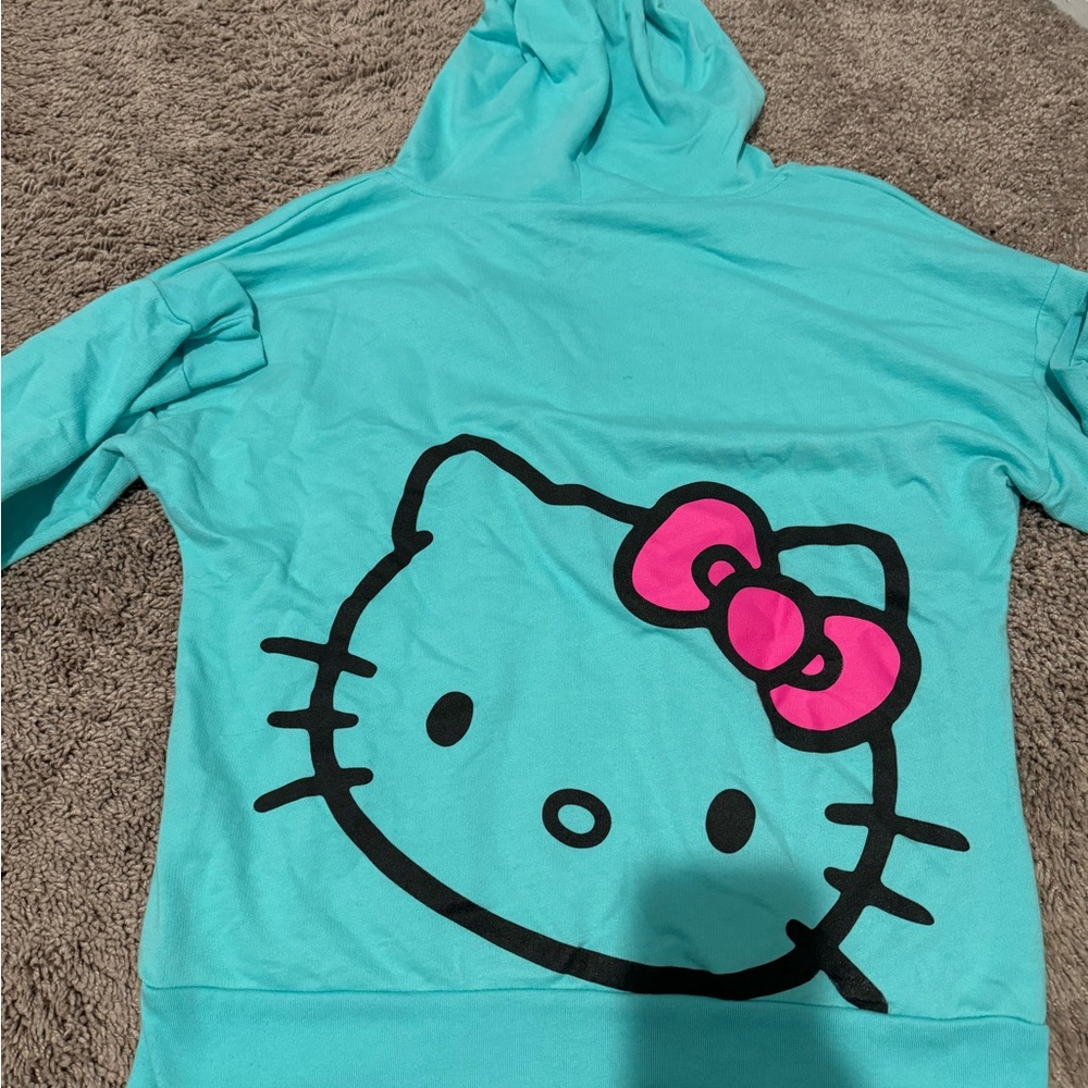 Hello Kitty Turquoise Hoodie with Pink Accent